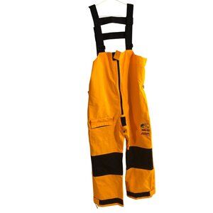 Bass Pro Shops Gore-Tex 100MPH Rain Bibs Large Overalls Yellow/Black Waterproof